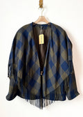Worth | Fern and Blue Plaid Fringed Blazer (Vintage) - Made X Hudson