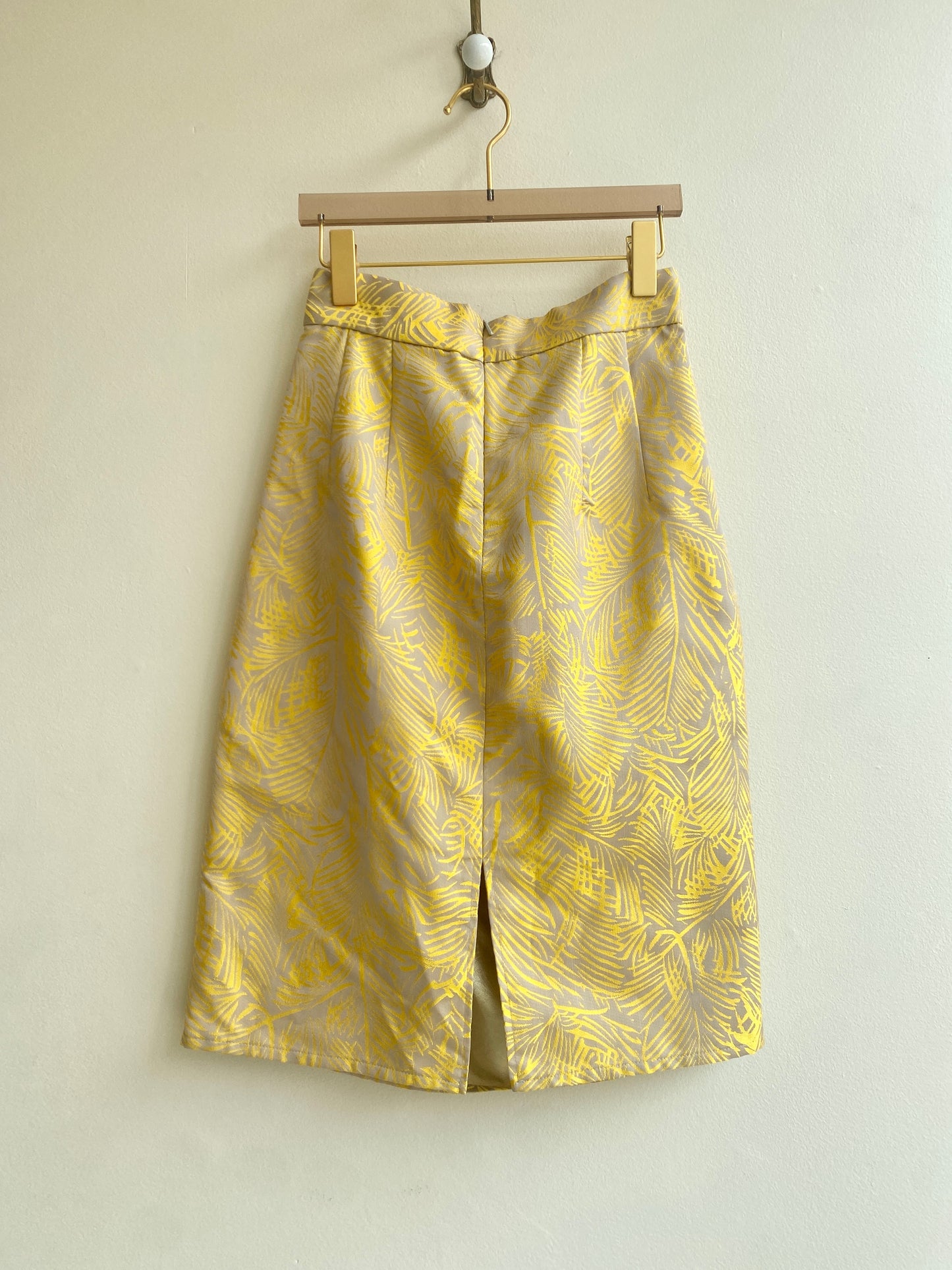 Palm Leaf Draped Silk Skirt