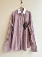 “Chet” Maroon & White Stripe Artichoke Pocket Print (Reworked) - Made X Hudson