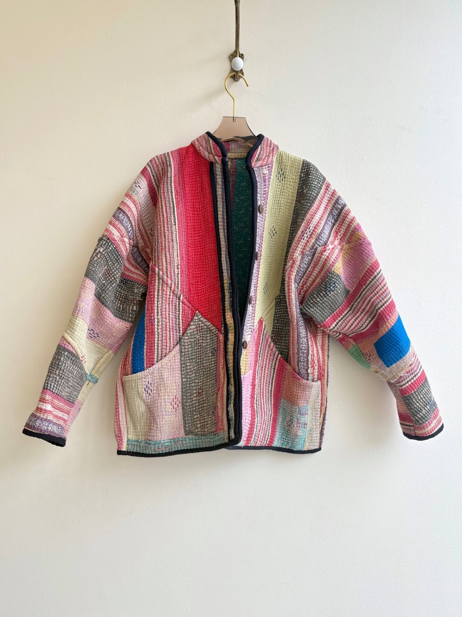 Ladhiya Quilted Jacket in Colors Pink, Tan, Blue, Yellow, Lavender, Orange & Pink, Yellow, Seafoam, Blue, Orange - Made X Hudson