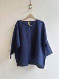 Ocean Navy Linen Studio Tee - Made X Hudson