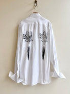“Elliot” Carrot Print Tuxedo Shirt (Reworked) - Made X Hudson