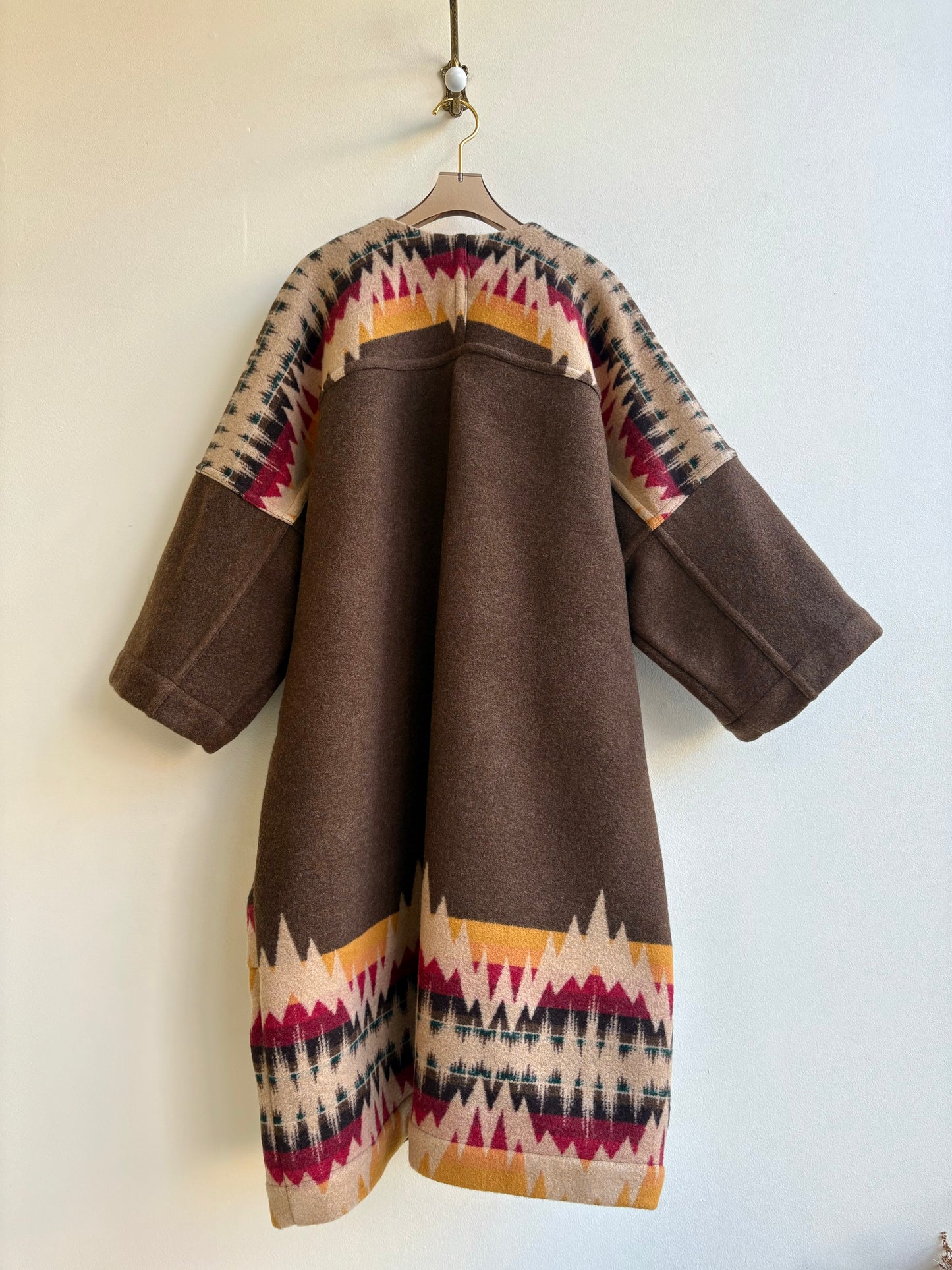 Southwestern Brown + Neutral Long Chore Jacket