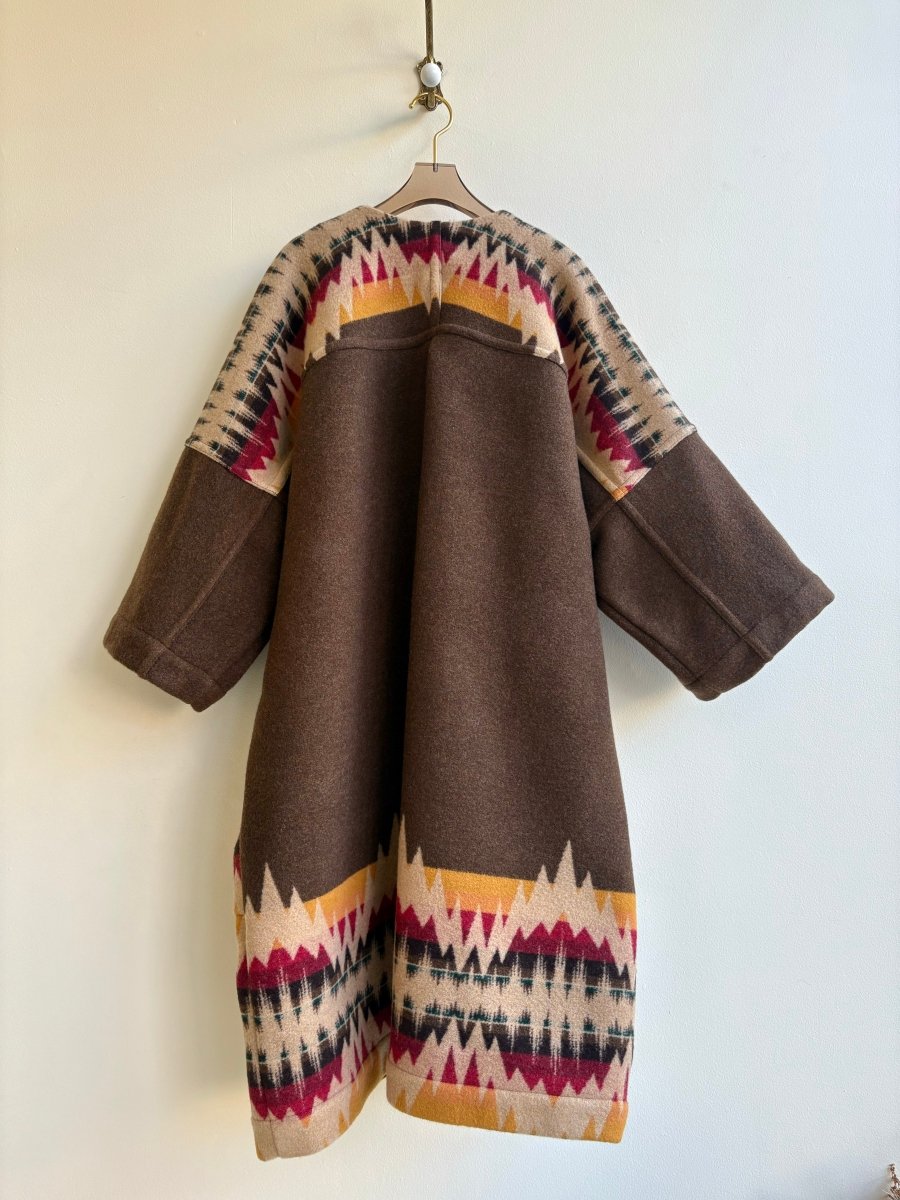Southwestern Brown + Neutral Long Chore Jacket - Made X Hudson