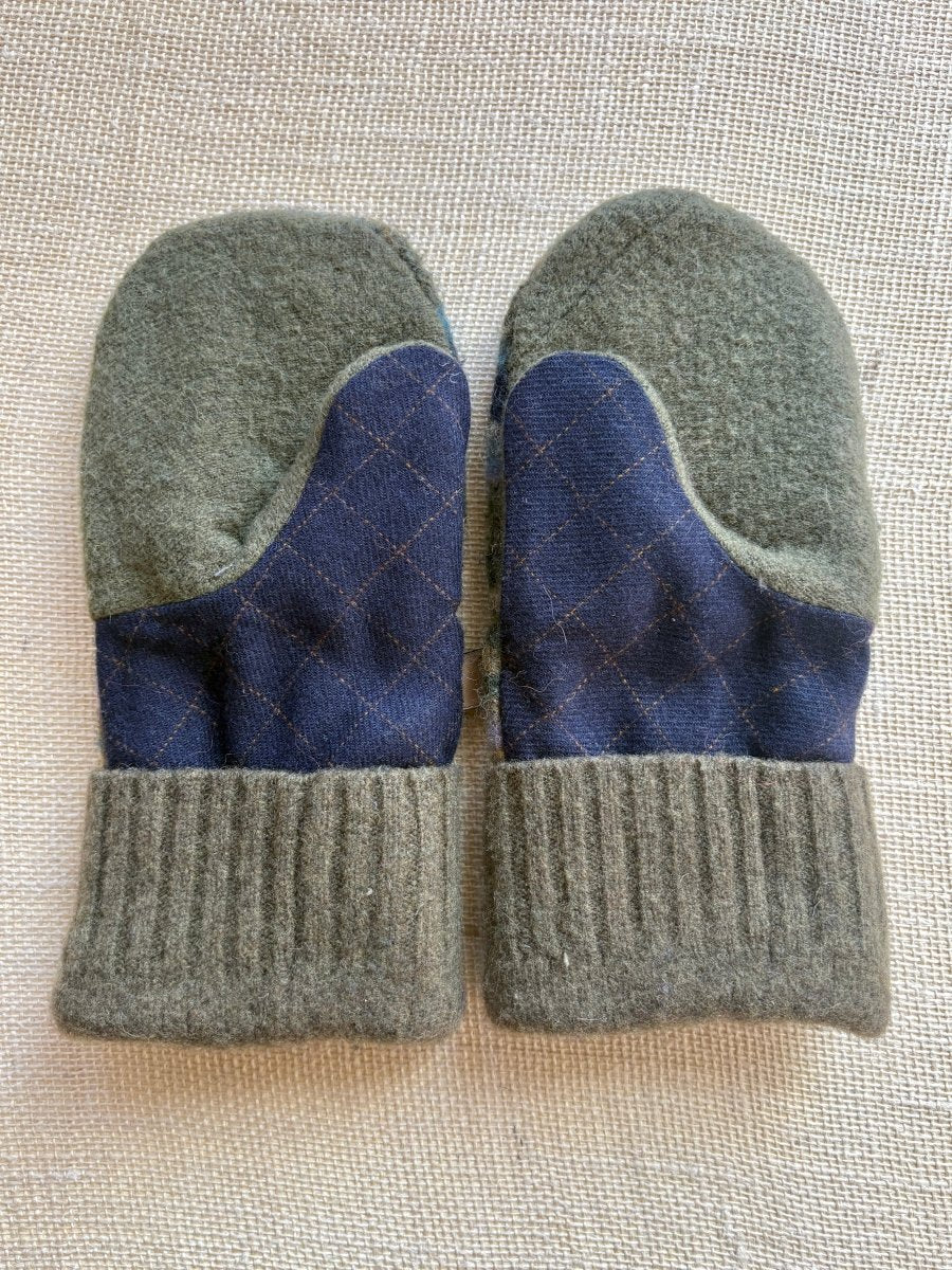 Navy, Blue, Olive Men’s Wool Mittens - Made X Hudson