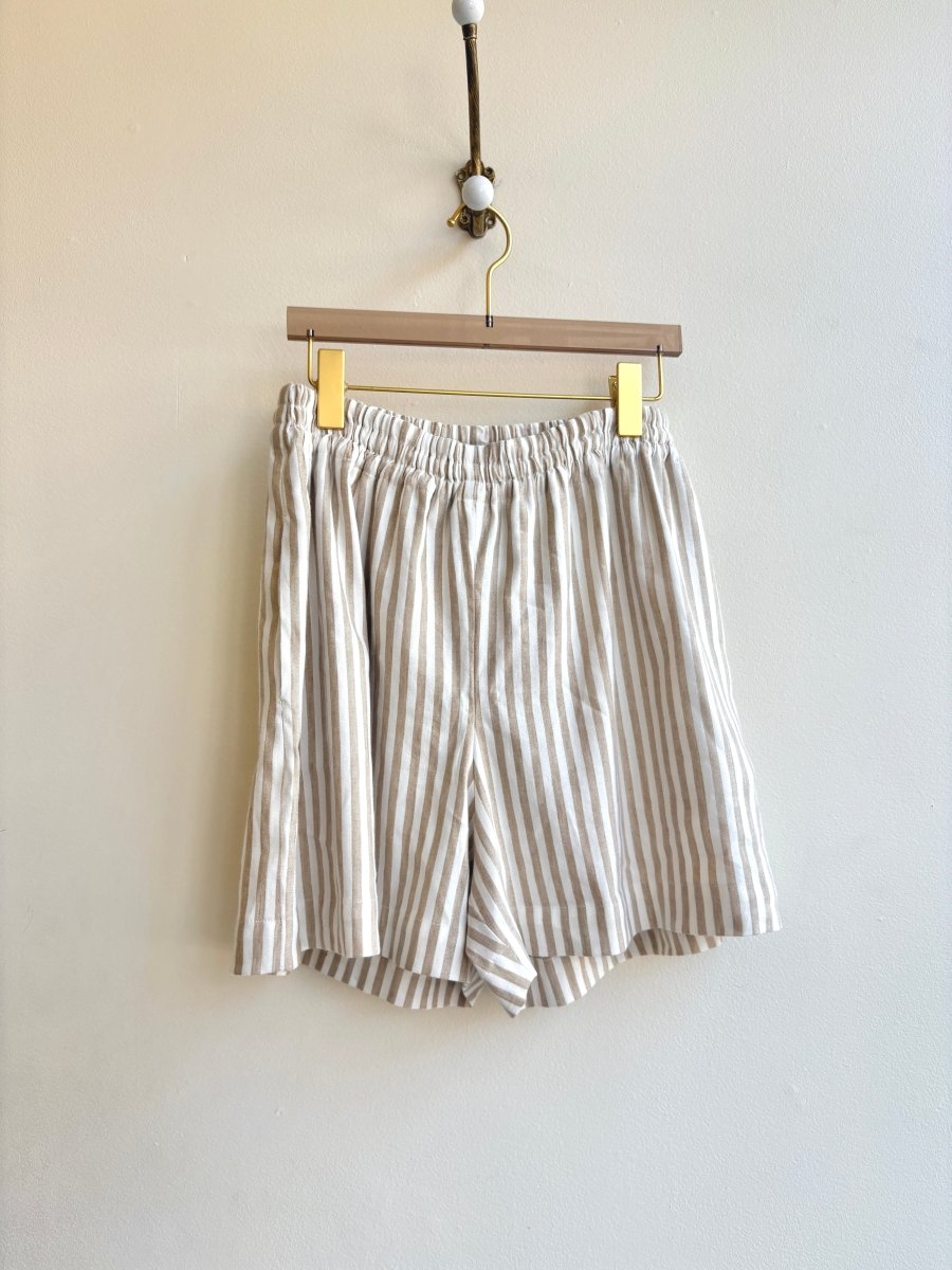 Brown & White Stripe Town Shorts - Made X Hudson