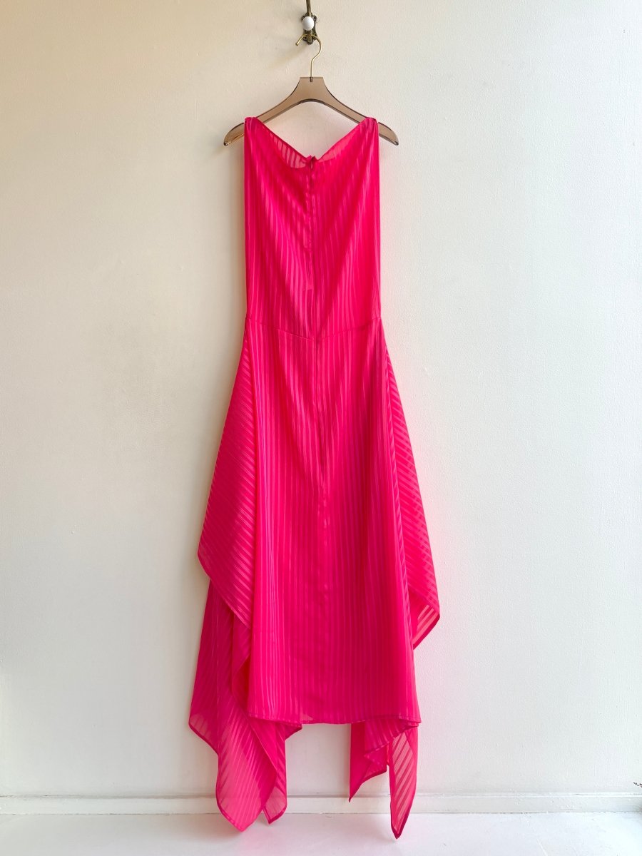 Zero-Waste Dress in Watermelon Pink Stripe - Made X Hudson