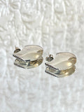 Nautilus Sterling Silver Earrings w/ Sapphire - Made X Hudson
