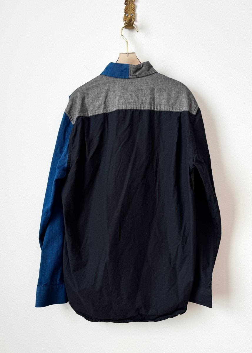 JW Anderson | Black, Navy, and Grey Color Blocked Shirt (Vintage) - Made X Hudson