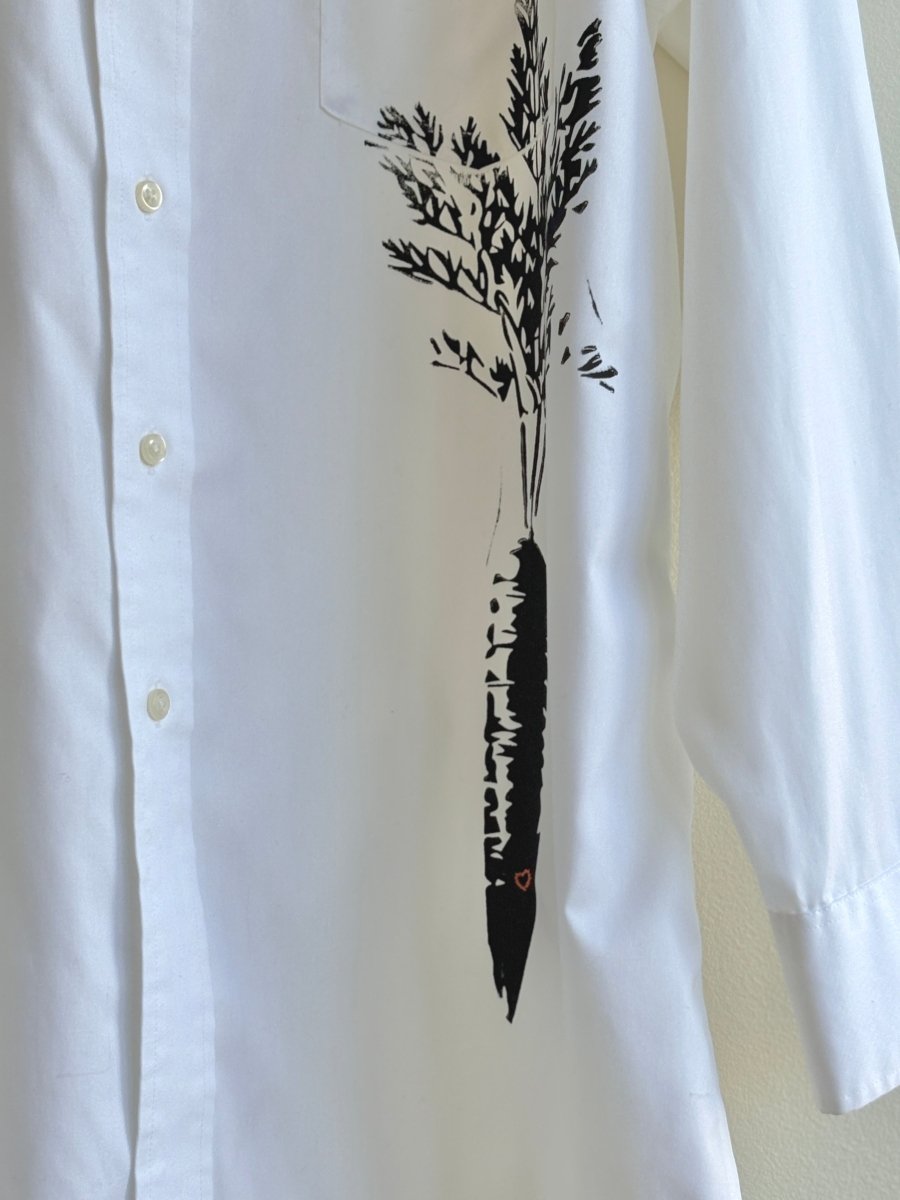 Carrot & Hearts Embroidered Carrot Shirt (Reworked) - Made X Hudson