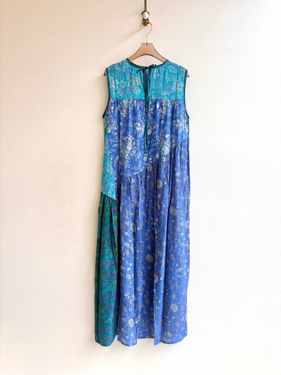 Anan Long Dress, Upcycled Silk in Colors Cornflower, Cyan, Mist Grey, Plum - Made X Hudson