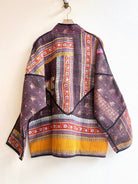 Reversible Ladhiya Quilted Jacket in Colors Eggplant, Saffron, Magenta, Black & Plum, Lime, Cream - Made X Hudson