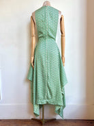 Zero - Waste Dress in Spring Green Silk Floral Pattern - Made X Hudson