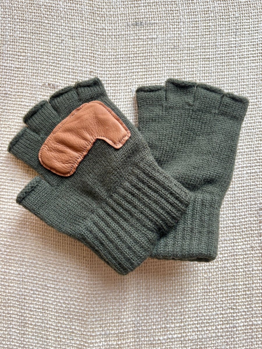 Fingerless Wool Gloves w/ Leather Palms | Womens One Size (Multiple Colors) - Made X Hudson