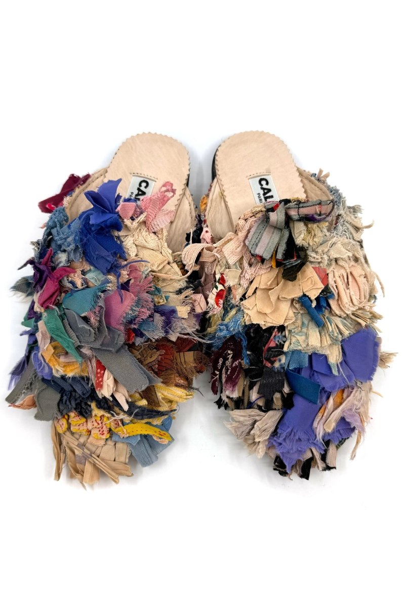 Niki Babouche Flats Party Mix In Colors Blue, Magenta, Periwinkle & Blush Pink (Size 38) - Made X Hudson