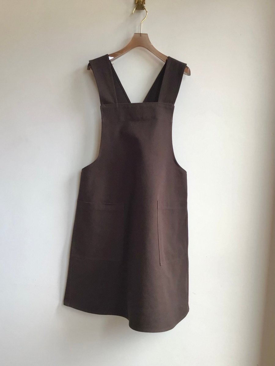 Peat Canvas Pinafore Apron w/ Patch Pockets - Made X Hudson