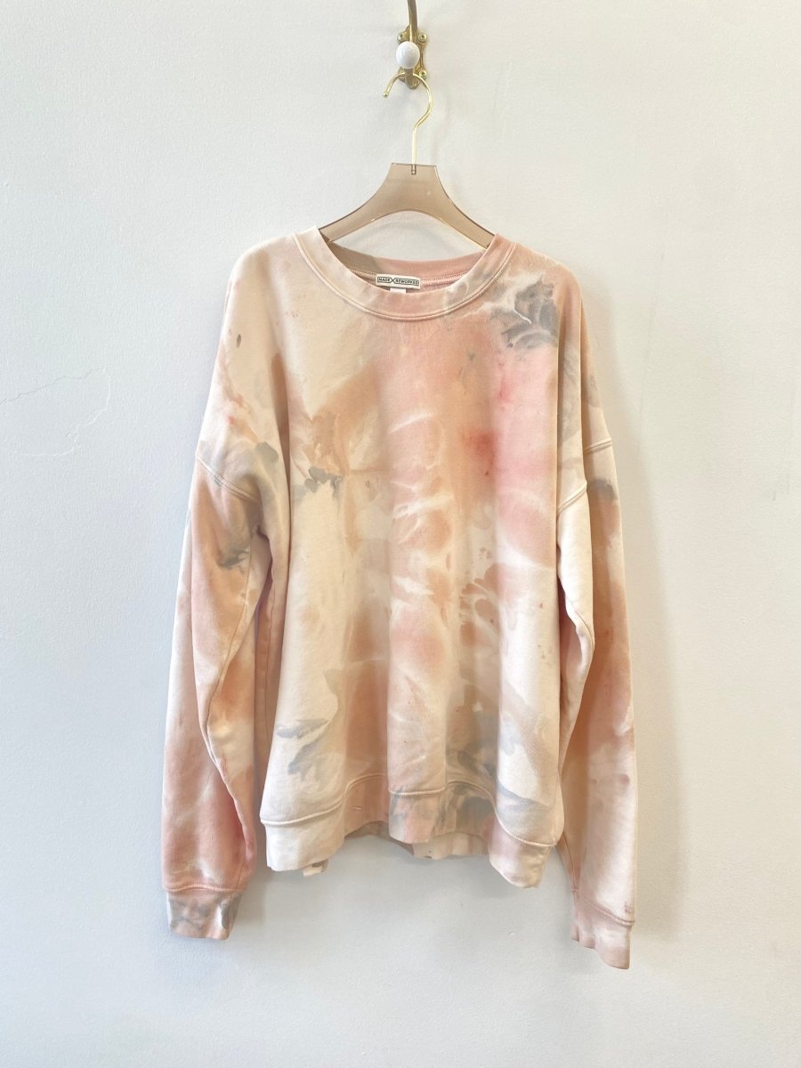 Blush & White Marbling Crewneck Sweater - Made X Hudson