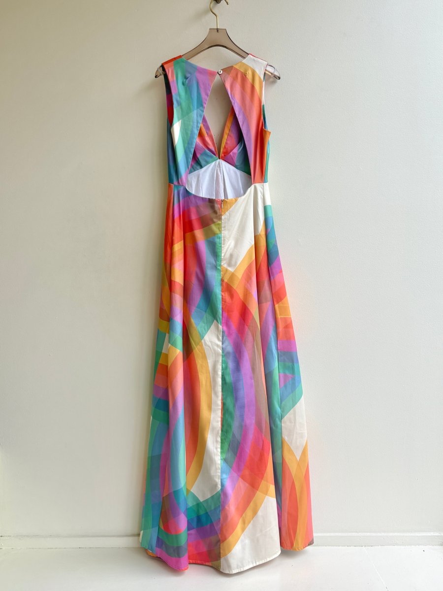 Rainbow Sleeveless “Origami” Dress - Made X Hudson