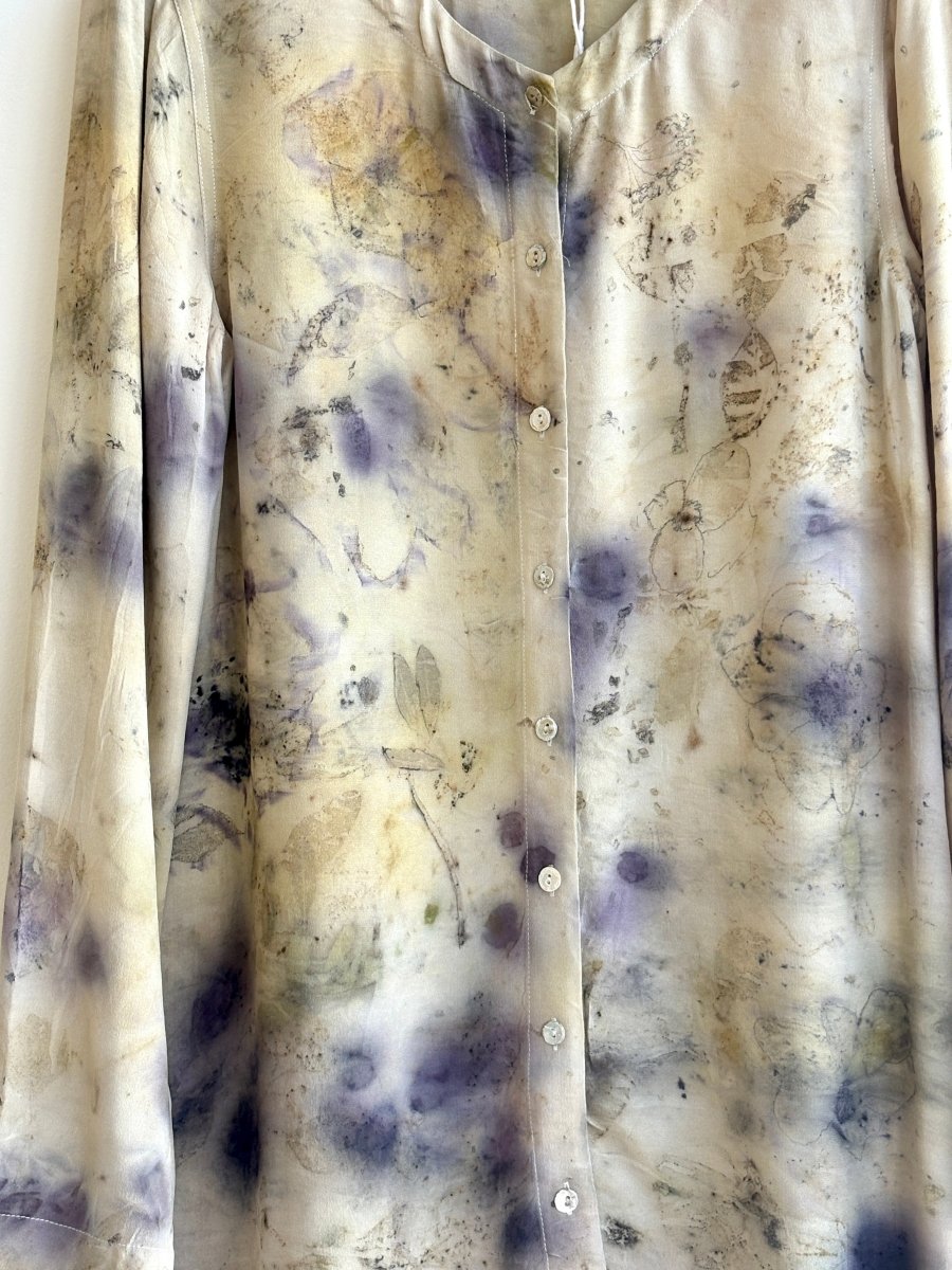 Cream Eco Printed & Hand Drawn Tunic Shirt (Reworked) - Made X Hudson
