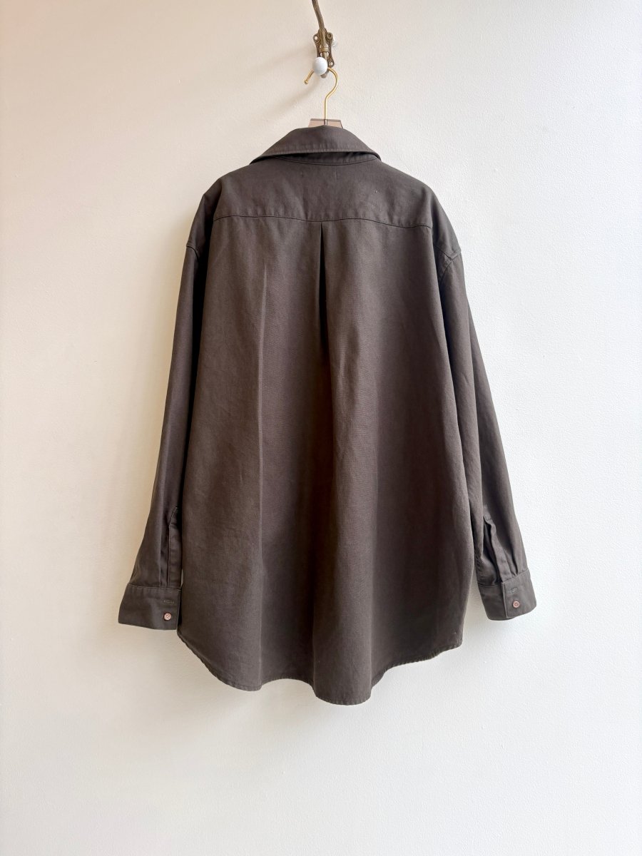 Utility Shirt Button Up in Moss Hemp - Cotton w/ Patch Pockets - Made X Hudson