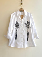 “ Evelyn” White Carrot Print Shirt (Reworked) - Made X Hudson
