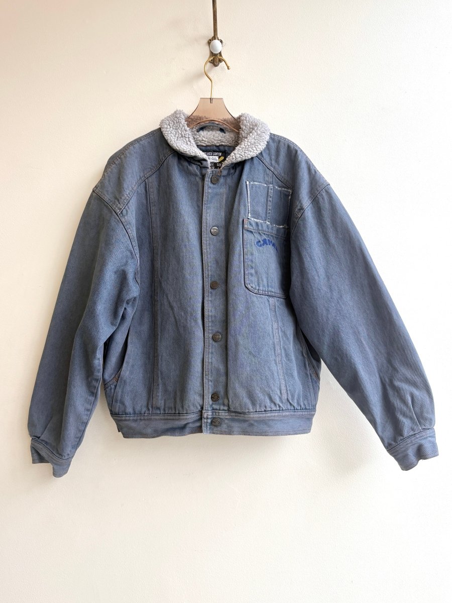 Sycamore Denim Jacket with Sherpa Lining | Hand Painted (Reworked) - Made X Hudson