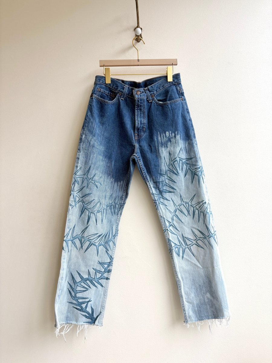 Bramble Brush Two Tone Denim | Hand Painted (Reworked) - Made X Hudson