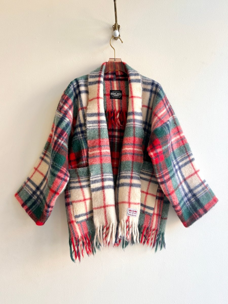 Red, Blue, Green, & Cream Plaid Heritage Blanket Coat - Made X Hudson
