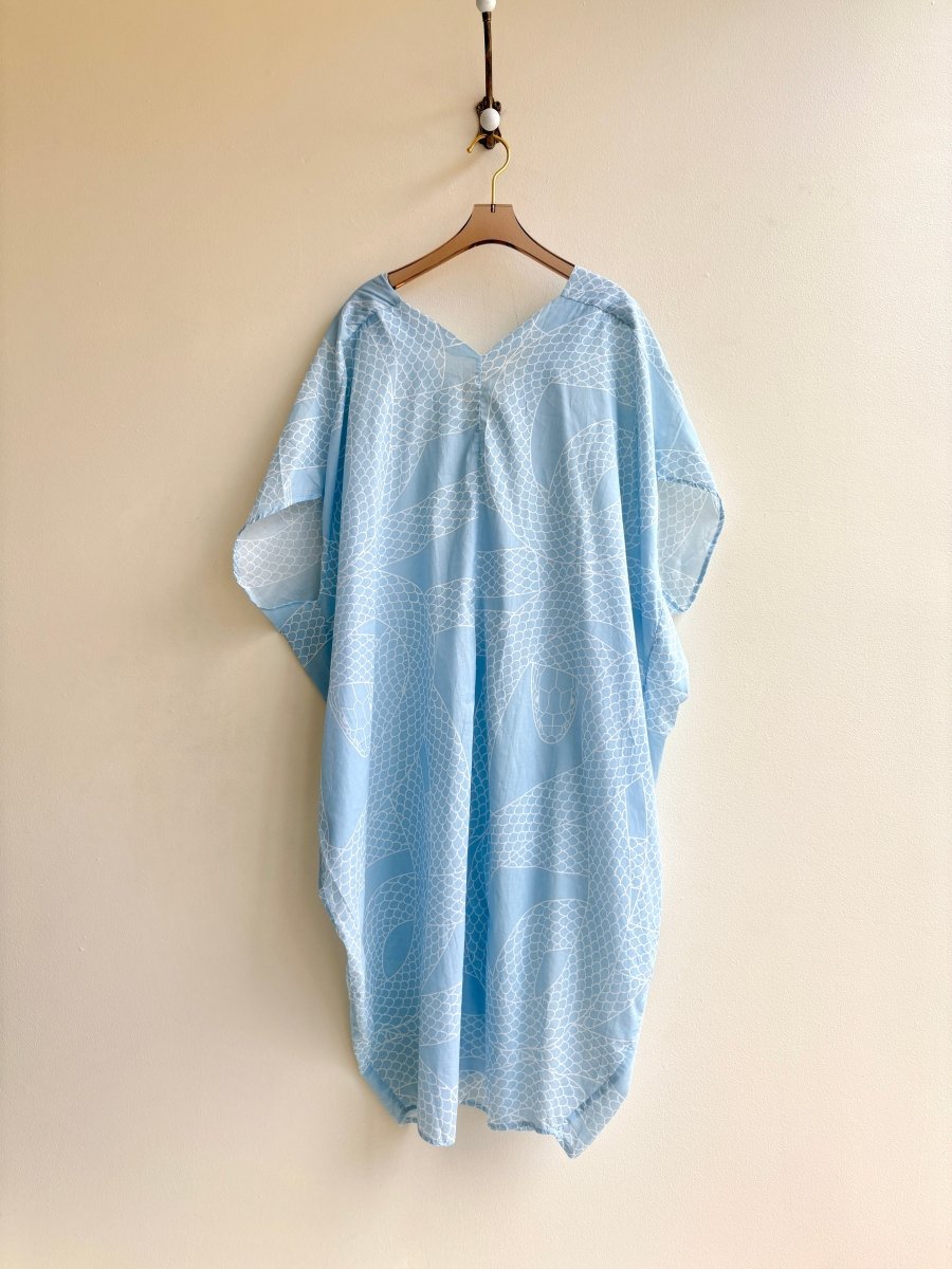 Light Blue Snake Print Kaftan - Made X Hudson