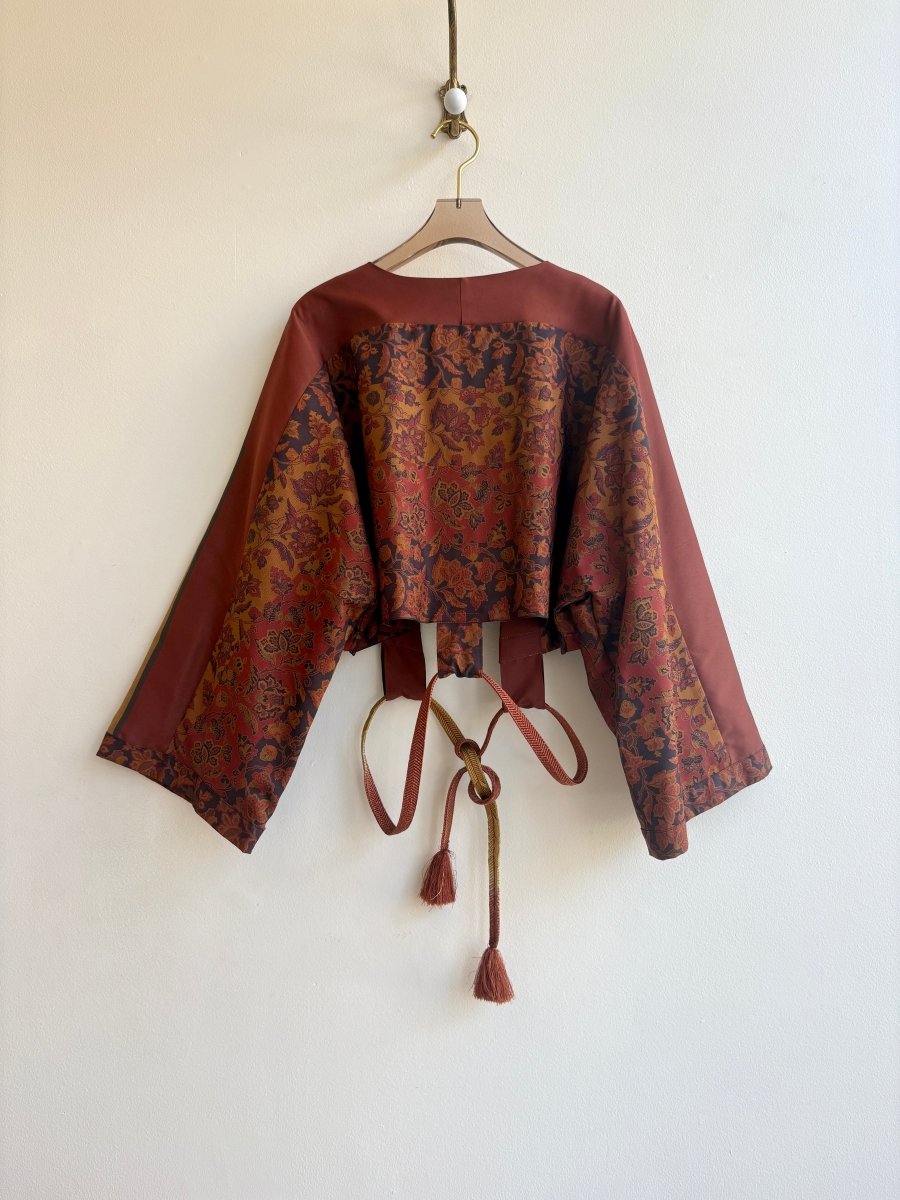 Silk Jacquard Bolero w/ Silk Obijime Tie - Made X Hudson