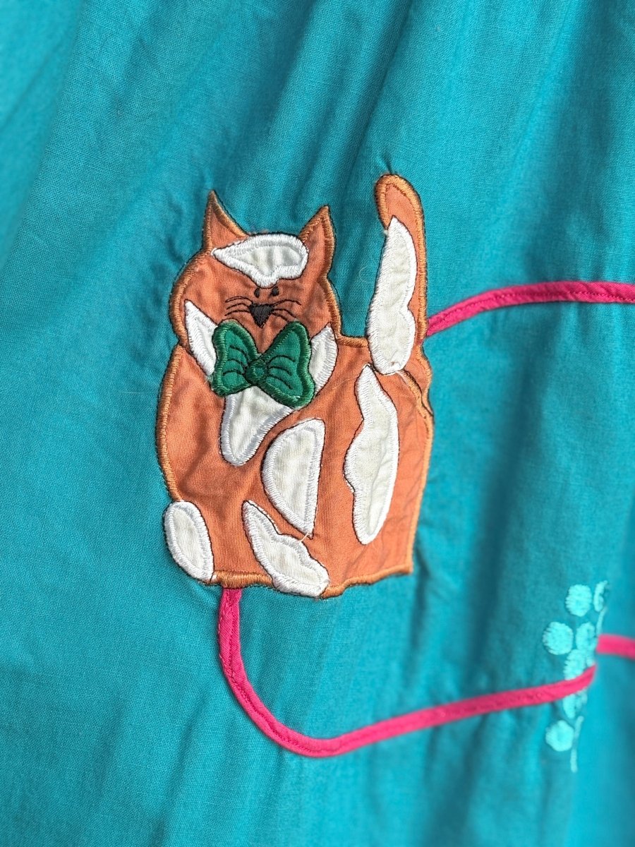 Teal Feline Dress (Vintage) - Made X Hudson