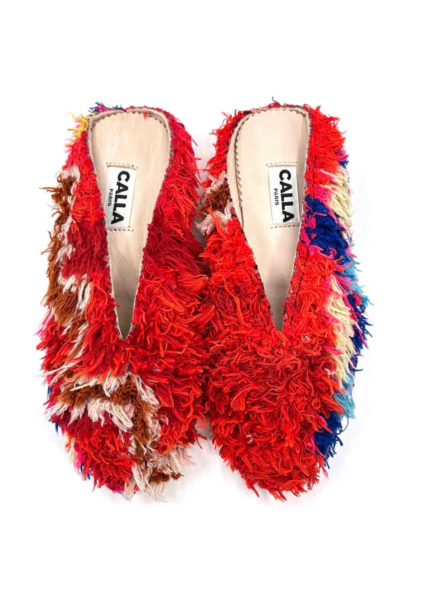 Aili Babouche “Russo” Mules In Colors Red, Blue, Navy, Cream, Rust (Size 36) - Made X Hudson