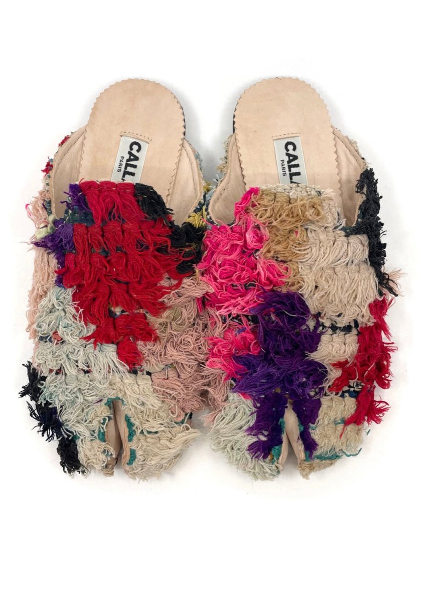 Tabi Babouche “Benetta” Split Toe Flats In Colors Purple, Cream, Hot Pink, Red, Black, Blush (Size 39) - Made X Hudson