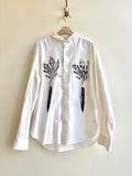 “Hattie” White Carrot Print Shirt (Reworked) - Made X Hudson