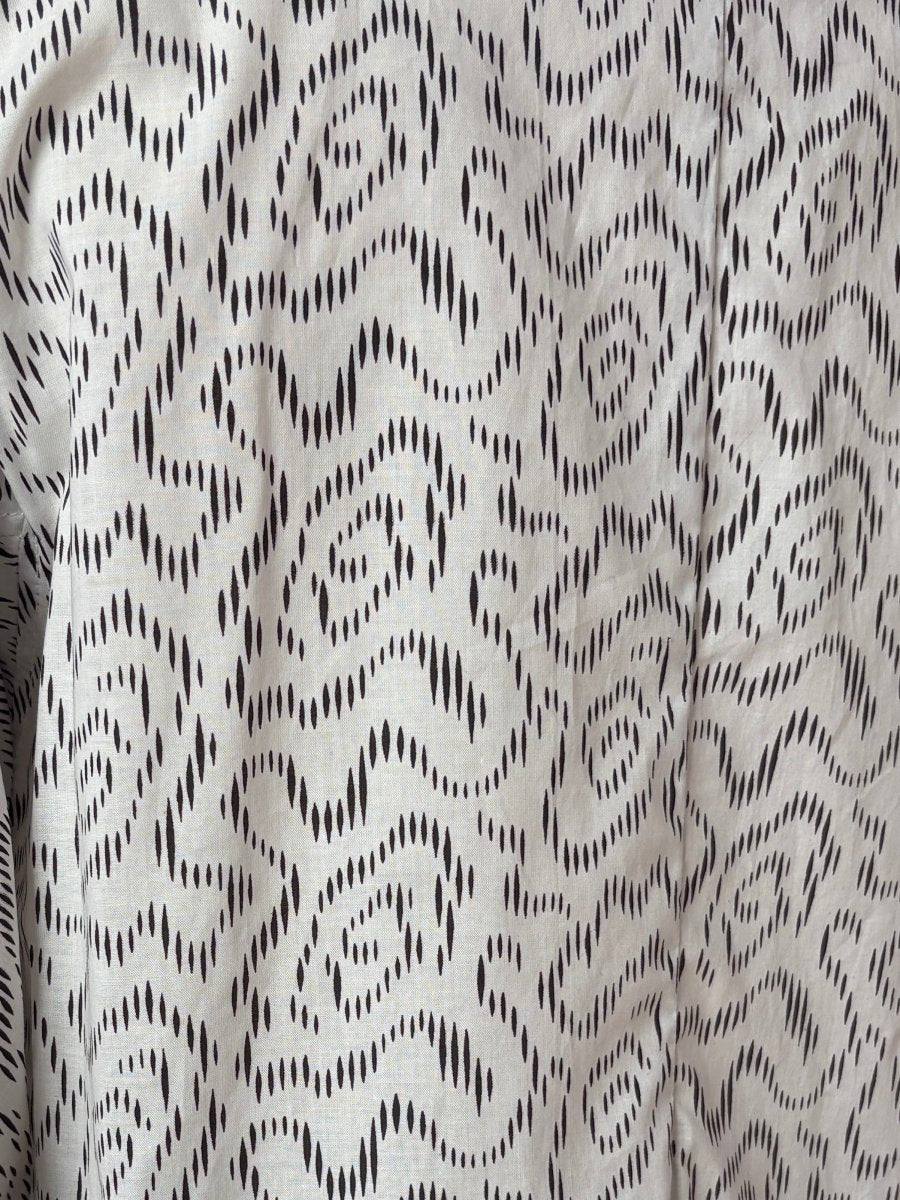 Ulrike Blouse in White Ink Swirl Print - Made X Hudson