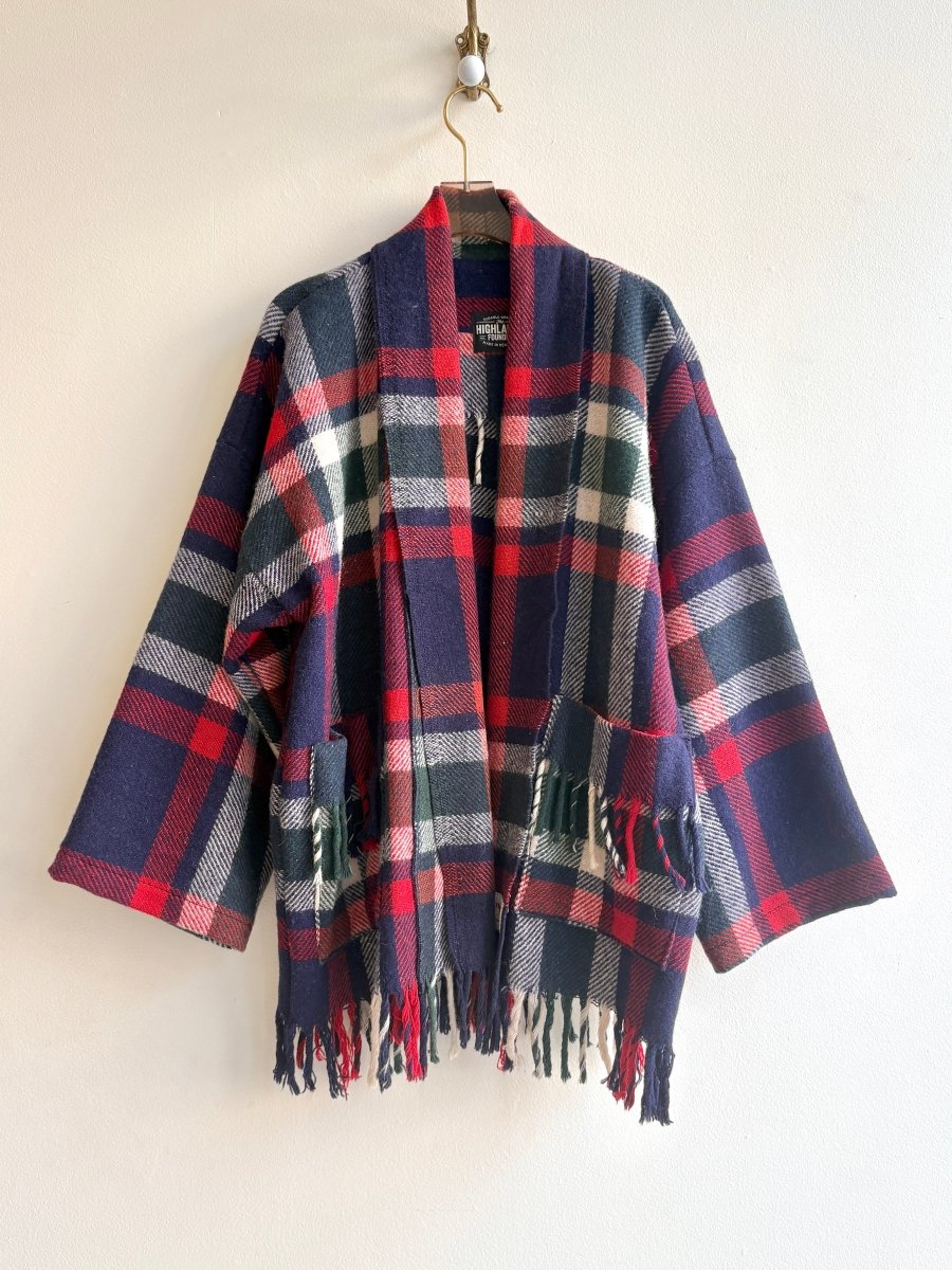 Navy, Red, Green, & White Plaid Heritage Blanket Coat - Made X Hudson