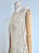 Zero-Waste Dress in Iris White Flower Crochet Lace with Fringe - Made X Hudson