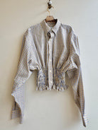 The George Top | Honey Yellow and Ocean Blue Plaid with Smocked Waist (Reworked) - Made X Hudson
