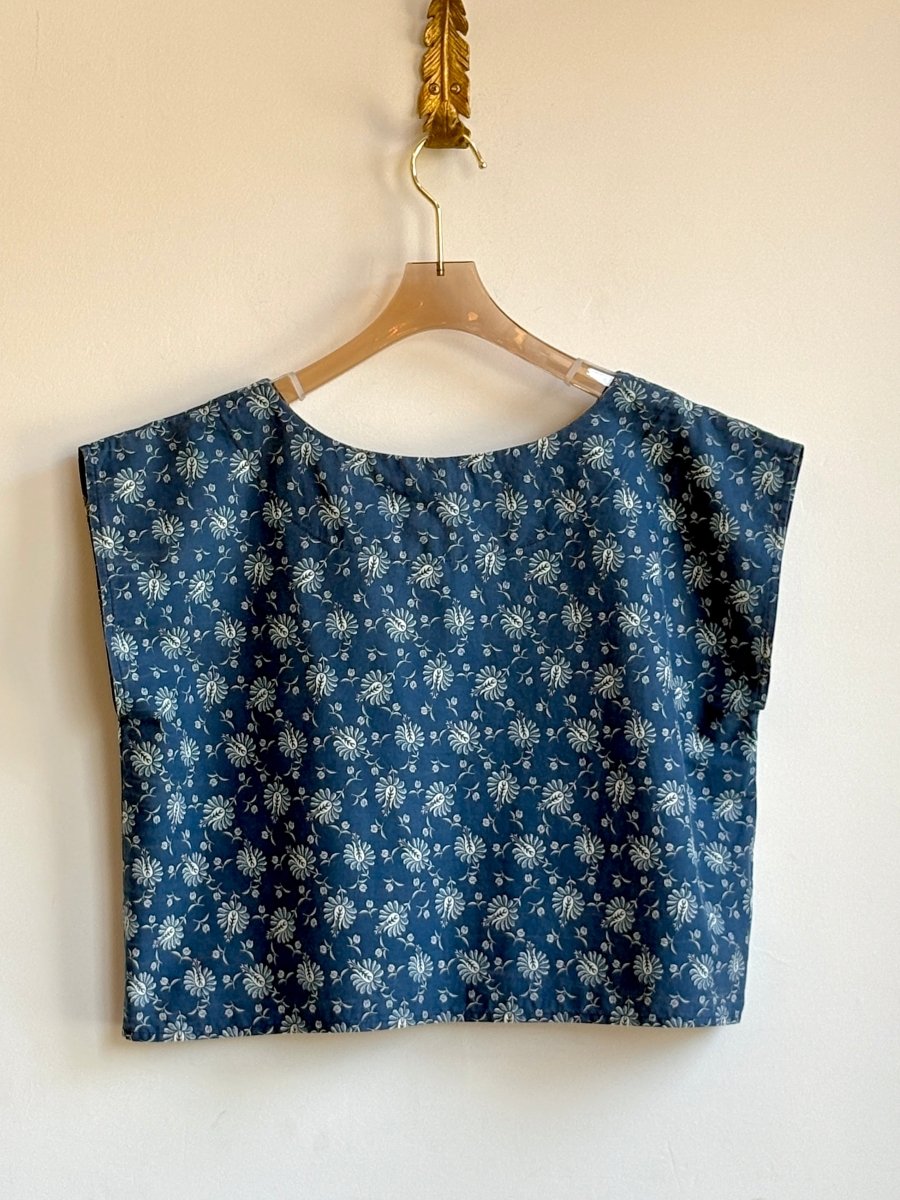 Calico Blue Floral Print Box Top - Made X Hudson