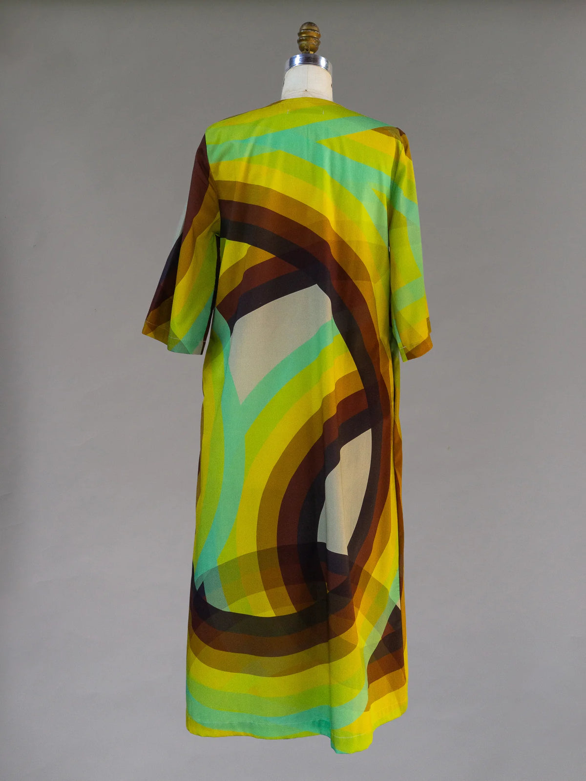 Black, Brown, Green, Yellow Rainbow Saturn “Emilie” Dress - Made X Hudson