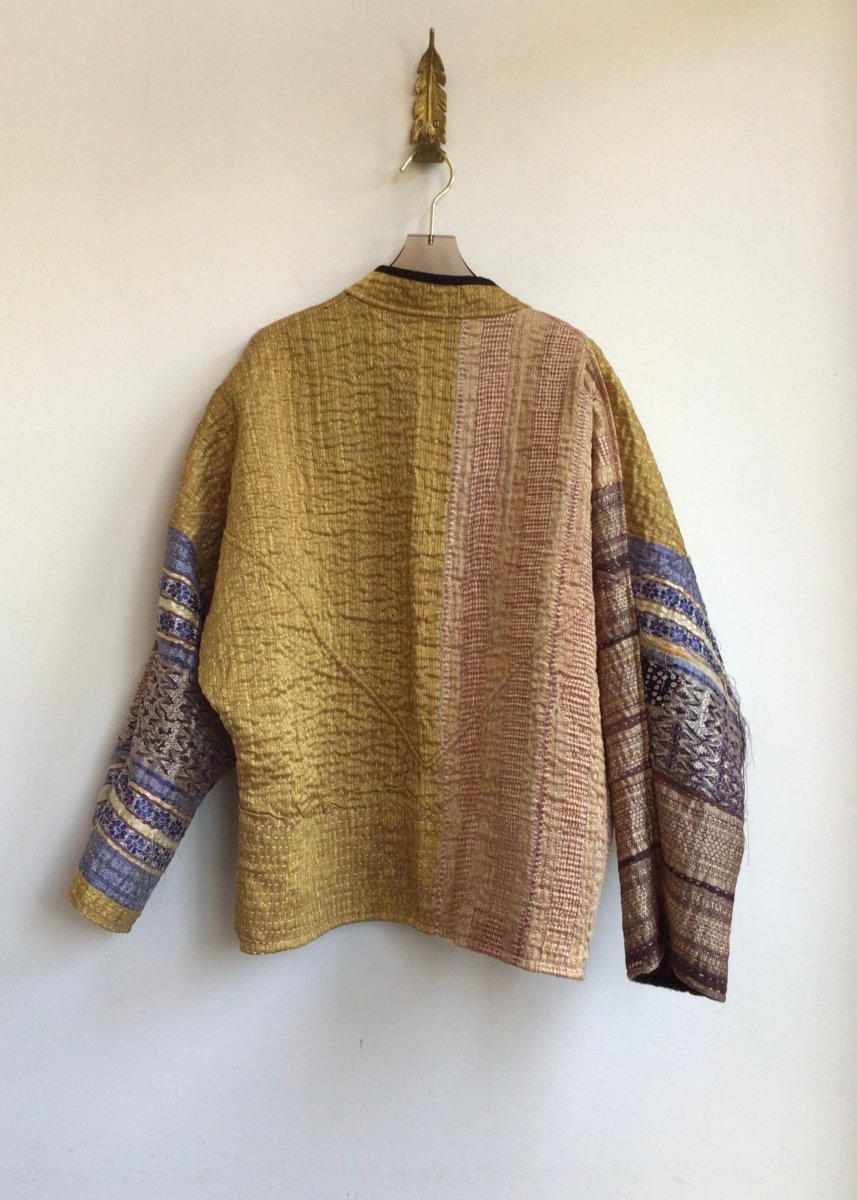 Reversible Ladhiya Quilted Jacket in Colors Pink, Red, Green, Mustard & Gold, Purple, Blue, Brown - Made X Hudson