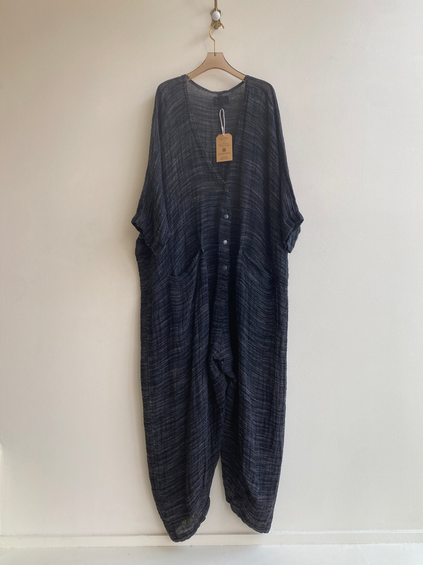 Enkyu Black & Grey Woven Jumpsuit