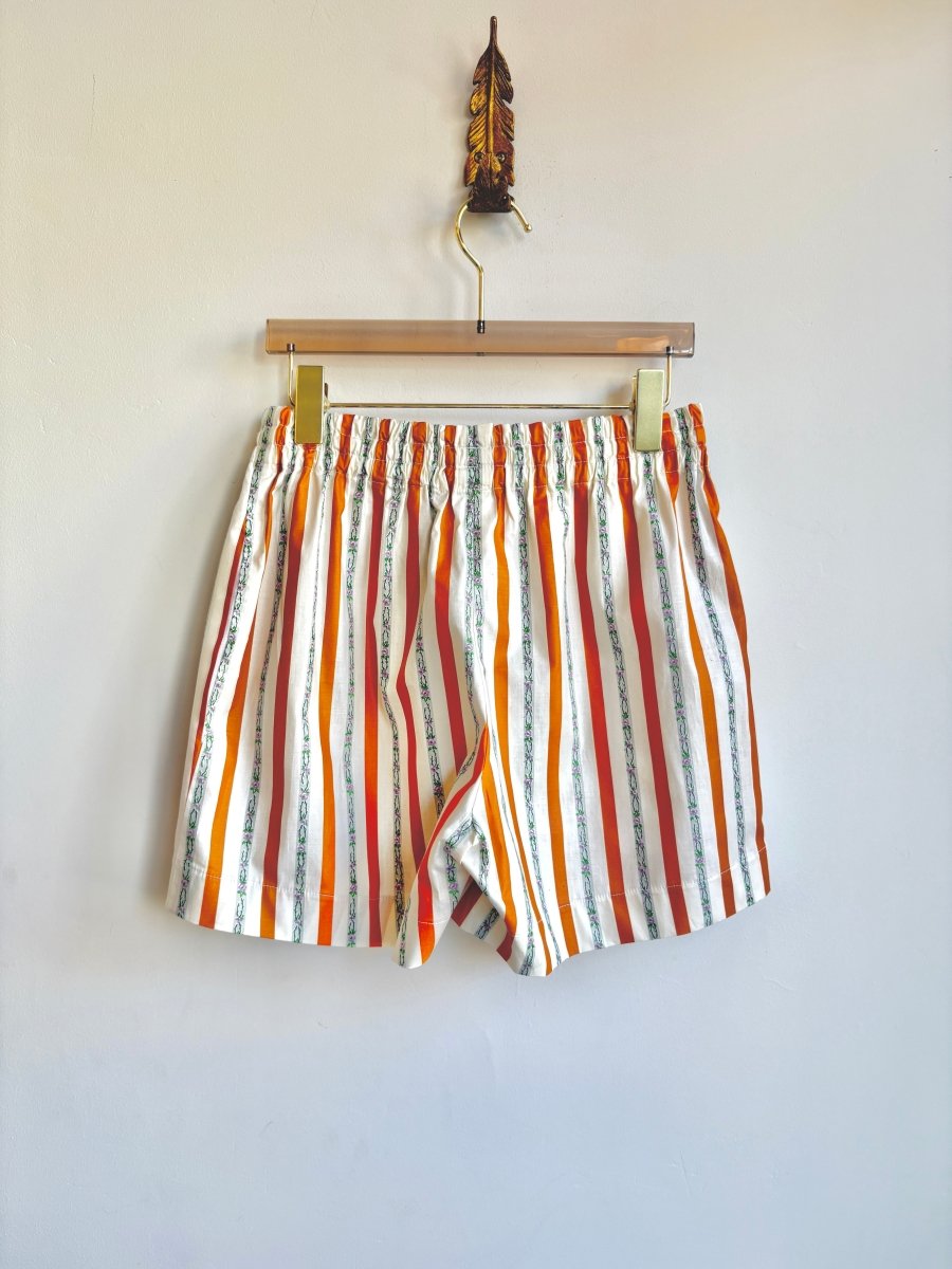 White, Orange & Purple Floral Town Shorts - Made X Hudson