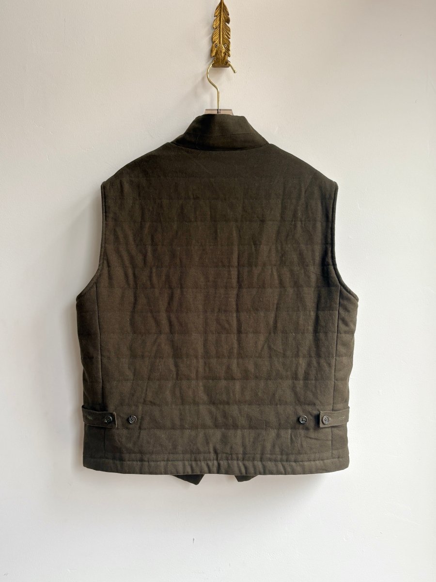Quilted Olive Hemp - Cotton Vest w/ Cotton Lining - Made X Hudson