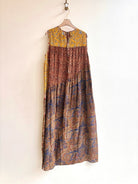 Anan Long Dress, Upcycled Silk in Colors Bronze, Rust, Navy, Marigold, Ivory - Made X Hudson
