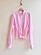 The George Top | Pink Mini - Stripe Button Down Top w/ Smocked Waist (Reworked) - Made X Hudson