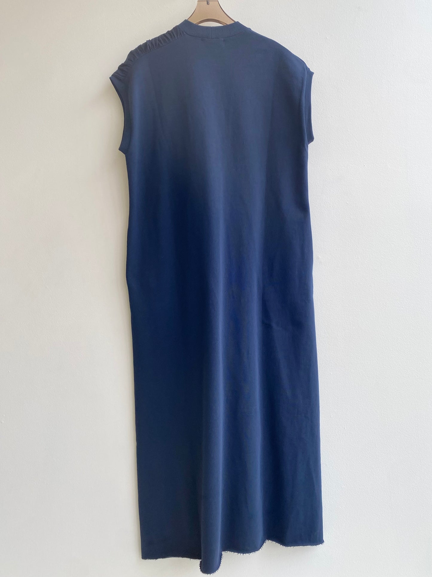 Maxi Dress w/ Draped Overlay (Navy)