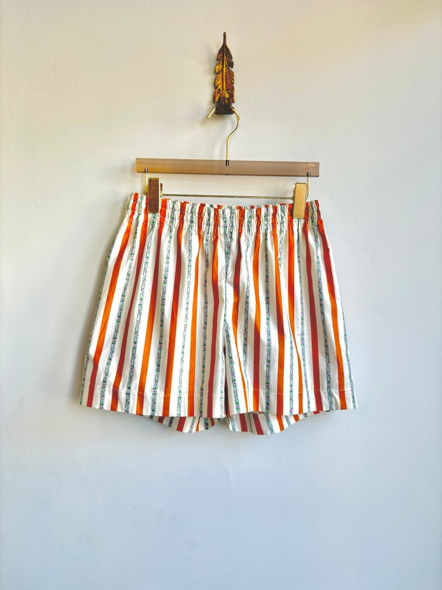 White, Orange & Purple Floral Town Shorts - Made X Hudson