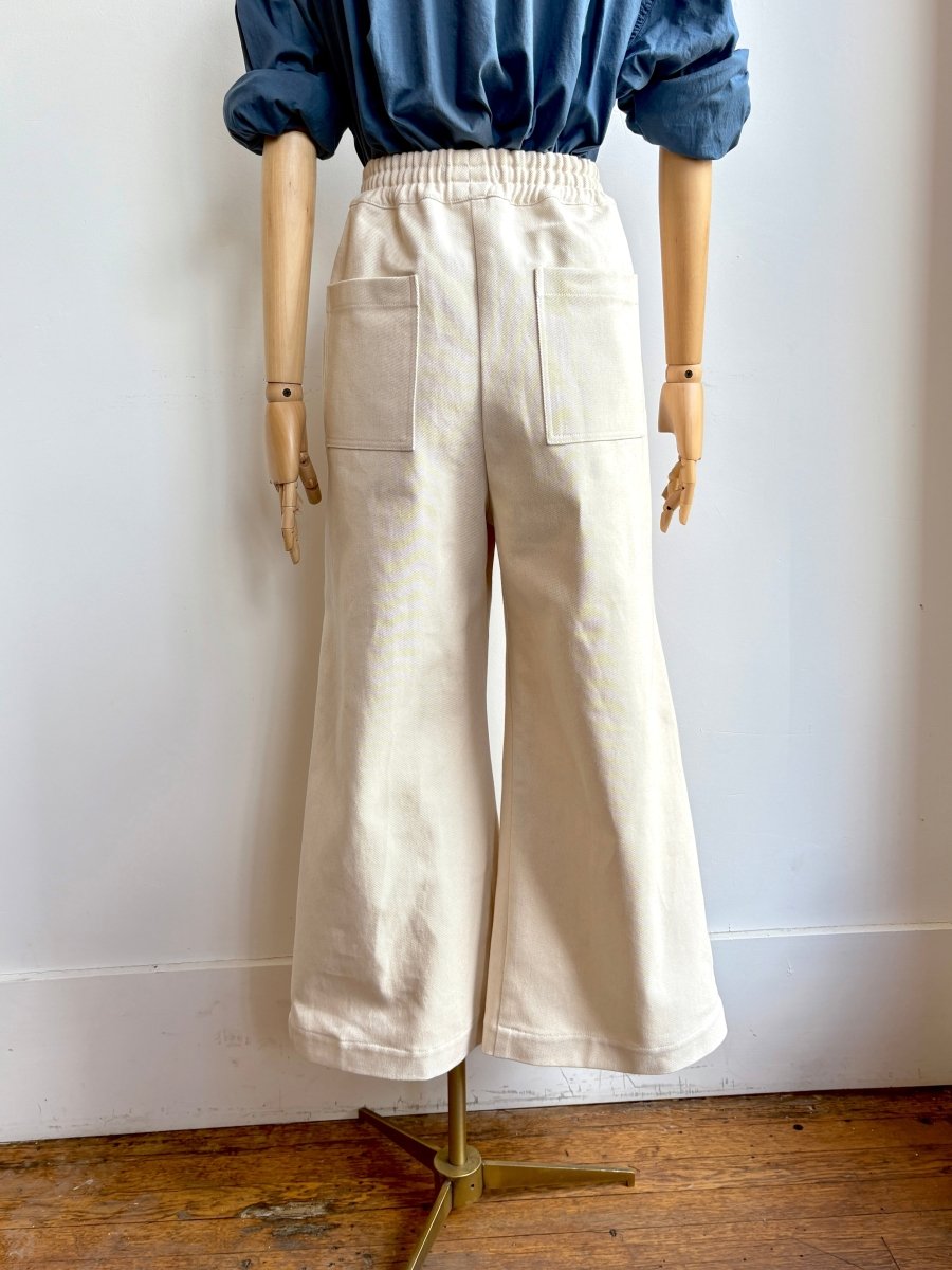 Natural Cotton Canvas Wide - Leg Pant - Made X Hudson