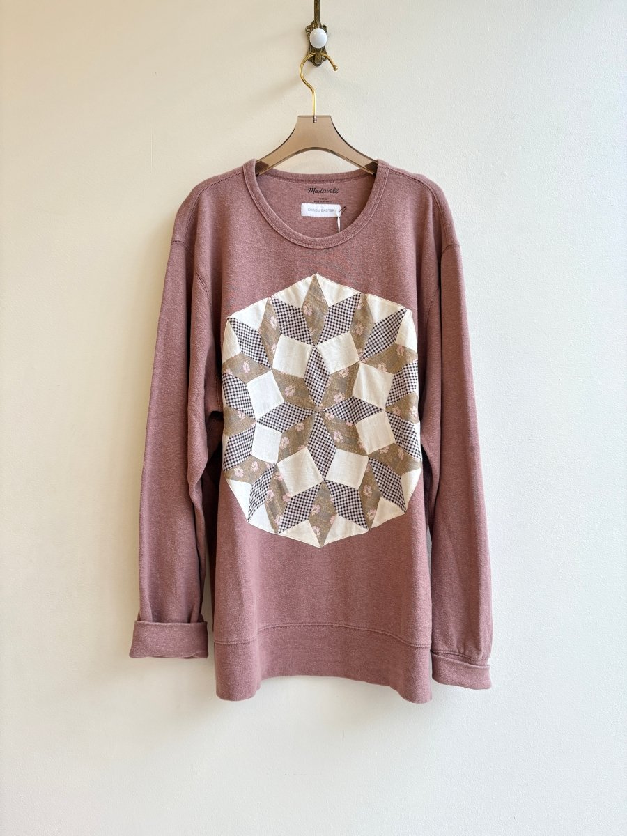 Blush Quilt Block Sweatshirt (Reworked) - Made X Hudson